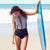 Print Floral One Piece Swimsuit Long Sleeve Swimwear