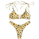 Sexy Swimwear Beach Suit Sunflower High Cut Bikini Set