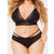 Plus Size Bra Lace Deep-V Push Up + High Cut G-String Underwear