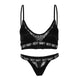 ANNJOLI 3XL Plus Size Sexy Lingerie Set Bralette Women Bra Letter Print Lace Patchwork Women Underwear Sets  Bra and Panty Set