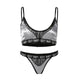 ANNJOLI 3XL Plus Size Sexy Lingerie Set Bralette Women Bra Letter Print Lace Patchwork Women Underwear Sets  Bra and Panty Set