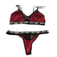 ANNJOLI 3XL Plus Size Sexy Lingerie Set Bralette Women Bra Letter Print Lace Patchwork Women Underwear Sets  Bra and Panty Set