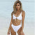 Bow Solid Bikini Large V Neckline High Waist Briefs
