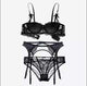 Plus Size Embroidery Half Cup Lingerie