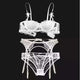 Plus Size Embroidery Half Cup Lingerie