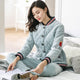 Super Thick Coral Velvet Quilted Pajamas Winter Loungewear