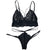 Fashion Women Sissy Lace Lingerie Straps Bra and Panty Bandage Set Back Closure Underwear Nightwear G-String Spaghetti Straps