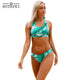 Two Pieces Bikinis Swimsuit Banana Leaf Print Tankini Sets Swimwear