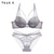 New Green Underwear Set Women Bra Push Up Brassiere Cotton Thick Black Gather Sexy Bra Panties Sets Embroidery Lace Lingerie Set