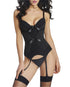 New Sexy Corset and Bustier with cup Girdle Set with Straps Belt