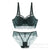 New Style Women's Underwear Green Color Push-up Temptation Bra Set Sexy Lace Adjustable  Lingerie Set Free Shipping