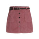 Pencil Skirts Single Breasted Pockets Bodycon Mini Skirt With Belt