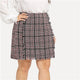 Plus Size Women Mini Tweed Skirt Elegant Office Short Skirts