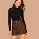 Multicolor Casual Elegant O-Ring Zip Up Office Wear Skirts