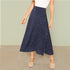 Multicolor Full Length Mid Waist Skirt Women Skirts