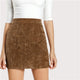 Office Lady Corduroy High Waist Mini Bodycon Pencil Skirt