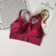 Seamless Cross Back Sports Bra For Women High Impact Wirefree Bodybuilding Brassiere Workout Padded Push Up Yoga Bra