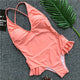 Women Deep V High Cut Swimwear One Piece Swimsuit