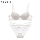 Super Gather Fashion Black Underwear Women Bra Set Push Up Brassiere Cotton Thick Deep V Sexy Bras Lace Lingerie Sets Embroidery