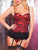 Red Lace Bustier and Thong Women Nightwear For Valentine's Day