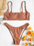 Solid High Cut Bikinis Bathing Suit Thong Swimsuit Female Swimwear