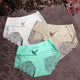 Women Ice Silk Panties Seamless Briefs Set Sexy Lace Underwear Low Waist Patchwork Lingerie Underpants 3pcs/lot #F