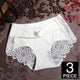 Women Ice Silk Panties Seamless Briefs Set Sexy Lace Underwear Low Waist Patchwork Lingerie Underpants 3pcs/lot #F