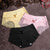 Women Ice Silk Panties Seamless Briefs Set Sexy Lace Underwear Low Waist Patchwork Lingerie Underpants 3pcs/lot #F