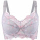 Ultra-thin Full Coverage Underwire Lace Floral Embrodiery Plus Size Bra
