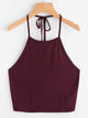 Tie Back Solid Halter Top