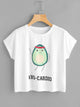 Cartoon Avocado Print Tee And Shorts Set