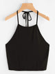 Tie Back Solid Halter Top