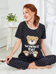 Bear & Dot Print Pajama Set