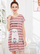 Bear Print Striped Night Dress