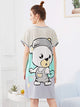 Bear Print Striped Night Dress