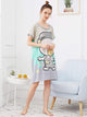 Bear Print Striped Night Dress
