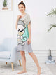 Bear Print Striped Night Dress