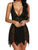 Contrast Lace Asymmetrical Slips With Thong