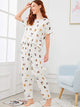 Allover Dog Print Pajama Set