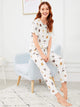 Allover Dog Print Pajama Set