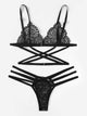 Criss Cross Ladder Cut-Out Lingerie Set