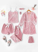 7Pcs Velvet Cami Pajama Set With Robe