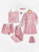 7Pcs Velvet Cami Pajama Set With Robe
