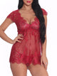 Eyelash Floral Lace Dress With Thong