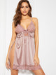 Floral Lace High Split Satin Cami Dress