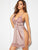 Floral Lace High Split Satin Cami Dress