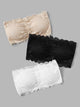 Floral Lace Bandeau Bra Set 3pack