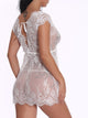 Eyelash Floral Lace Dress With Thong