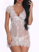 Eyelash Floral Lace Dress With Thong