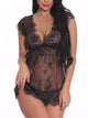 Eyelash Floral Lace Dress With Thong